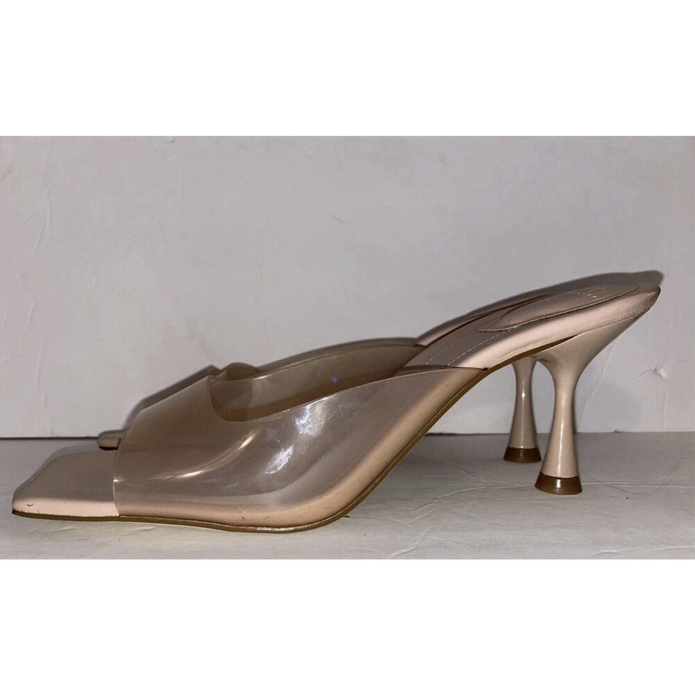 Marc Fisher LTD Marcelo2 Clear Strap Heels 9.5 Nude Square Toe Mule Minimalist - Picture 7 of 7